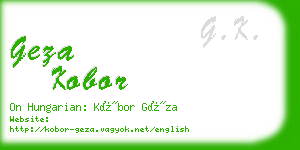 geza kobor business card